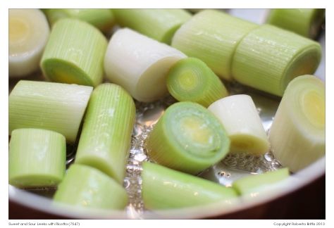 Sweet and Sour Leeks with Ricotta (7547)